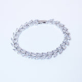 Crystal, Diamond Wine Leaves Wedding Bracelet, Bridal Bracelet, cz Bracelet, Cubic Zirconia Bracelet, Bridal jewelry, Wedding Accessories