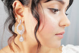 Cubic Zirconia Drop Crystal/Diamond Earrings, Long Bridal Jewelry, Bridal Earrings, Crystal Bridal Earrings, Statement Earrings Cz