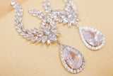 Cubic Zirconia Drop Crystal/Diamond Earrings, Long Bridal Jewelry, Bridal Earrings, Crystal Bridal Earrings, Statement Earrings Cz