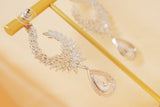 Cubic Zirconia Drop Crystal/Diamond Earrings, Long Bridal Jewelry, Bridal Earrings, Crystal Bridal Earrings, Statement Earrings Cz
