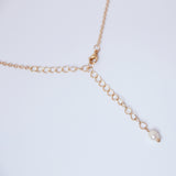 Swarovski Freshwater Gold White Flower Crystal Necklace set , Long Bridal Jewelry Crystal Necklace Bridal Earrings Statement Earrings