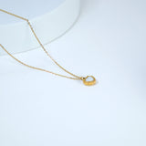 18k Gold Plated Double Sided Dainty Shell in Heart Necklace • Gold Chain Necklace • Minimalist • Gold Serenity Necklace