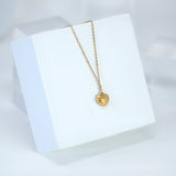 18k Gold Plated Double Sided Dainty Shell in Heart Necklace • Gold Chain Necklace • Minimalist • Gold Serenity Necklace