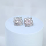 Floral Square Mandala CZ Diamond Earrings, Bridal Jewelry, Bridal Stud Earrings, Crystal Bridal Earrings, Statement Earrings Cz