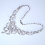 Swarovski Crystal Shimmering Chandelier Diamond/Crystal Necklace Set, Bridal Necklace Set, Faux Pearl Bridal Jewelry, Statement Necklace
