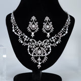 Swarovski Crystal Shimmering Chandelier Diamond/Crystal Necklace Set, Bridal Necklace Set, Faux Pearl Bridal Jewelry, Statement Necklace