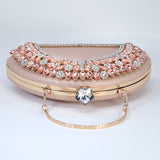 Half Moon Rhinestones Wedding Bag, Statement Bag, Evening Clutch, Wedding Clutch, Bridal Clutch, Bridal Cross body bag.