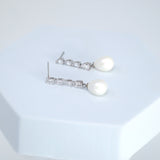 Elegant 2 Pearl Drops V Necklace Set, Dainty Bridal Jewelry Set, Gift For Her, Bridesmaid, Minimalist CZ Jewelry
