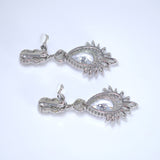 Cascade Droplets On Leaves : Swarovski Crystal Bridal Clip On Drop Earrings with Diamond Details, Bridal Earrings, Statement Earrings Cz