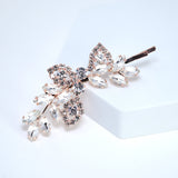Elegant Leaf Rhinestone Bobby Pin, Bridal Hair Accessories, Bridesmaid Gift, Wedding Hair Accessory, Bridal Peach Hair Clip