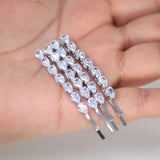 Cz Droplets Set Of 4 Bobby Pin, Bridal Hair Accessories, Bridesmaid Gift, Wedding Hair Accessory, Bridal Peach Hair Clip
