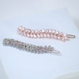 Dainty Fallen Leaves CZ Hair Clip, Bridal Hair Accessories, Bridesmaid Gift, Wedding Hair Accessory, Bridal Peach Hair Clip