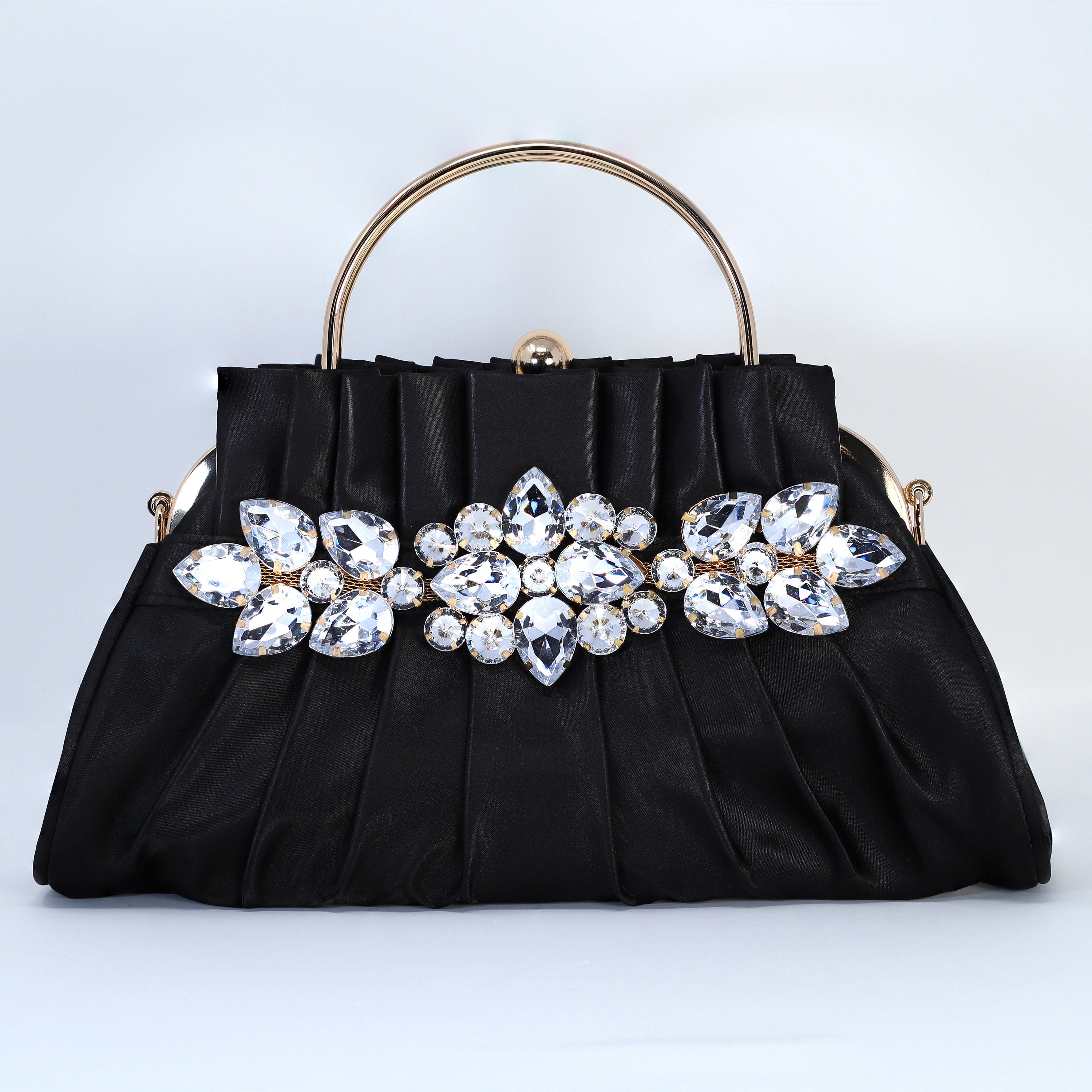 Rhinestone Floral Wedding Bag, Statement Bag, Evening Clutch, Bridal Clutch, Bridal Bag, Cross Body Bag