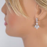 Swarovski Crystal Gleaming Leaflet Bridal Ensemble Diamond/Crystal Necklace, Bridal Necklace Set, Bridal Jewelry, Statement Necklace
