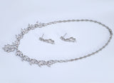 Swarovski Crystal Gleaming Leaflet Bridal Ensemble Diamond/Crystal Necklace, Bridal Necklace Set, Bridal Jewelry, Statement Necklace