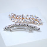 Silver Floral Leaves Vine CZ French Hair Clip, Bridal Hair Accessories, Bridesmaid Gift, Wedding Hair Accessory, Bridal Peach Hair Clip