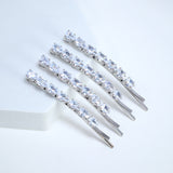 Cz Droplets Set Of 4 Bobby Pin, Bridal Hair Accessories, Bridesmaid Gift, Wedding Hair Accessory, Bridal Peach Hair Clip