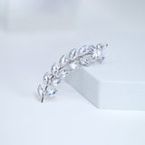 Dainty Flower On Leaves Vine CZ Hair Clip, Bridal Hair Accessories, Bridesmaid Gift, Wedding Hair Accessory, Bridal Peach Hair Clip