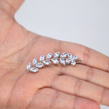 Dainty Flower On Leaves Vine CZ Hair Clip, Bridal Hair Accessories, Bridesmaid Gift, Wedding Hair Accessory, Bridal Peach Hair Clip