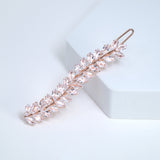 Dainty Fallen Leaves CZ Hair Clip, Bridal Hair Accessories, Bridesmaid Gift, Wedding Hair Accessory, Bridal Peach Hair Clip