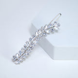 Dainty Fallen Leaves CZ Hair Clip, Bridal Hair Accessories, Bridesmaid Gift, Wedding Hair Accessory, Bridal Peach Hair Clip