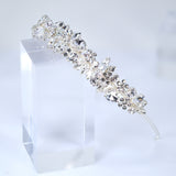 Swarovski Crystals Floral Twilight Bloom Teardrop Headband, Hair Vine Headband, Bridal Hair, Rhinestone Delicate Headband.