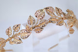 Swarovski Crystal Eternal Rose Vine Leaves Queen Tiara/Headband , Bridal Crown, Wedding Tiara, Pearl Crown.