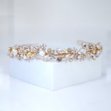 Swarovski Crystals Floral Twilight Bloom Teardrop Headband, Hair Vine Headband, Bridal Hair, Rhinestone Delicate Headband.