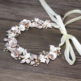 Swarovski Crystal Faux Pearls White Floral Vine Leaves Cascade Wedding Headband, Bridal Rhinestone Hair Vine, Statement hair accessories.