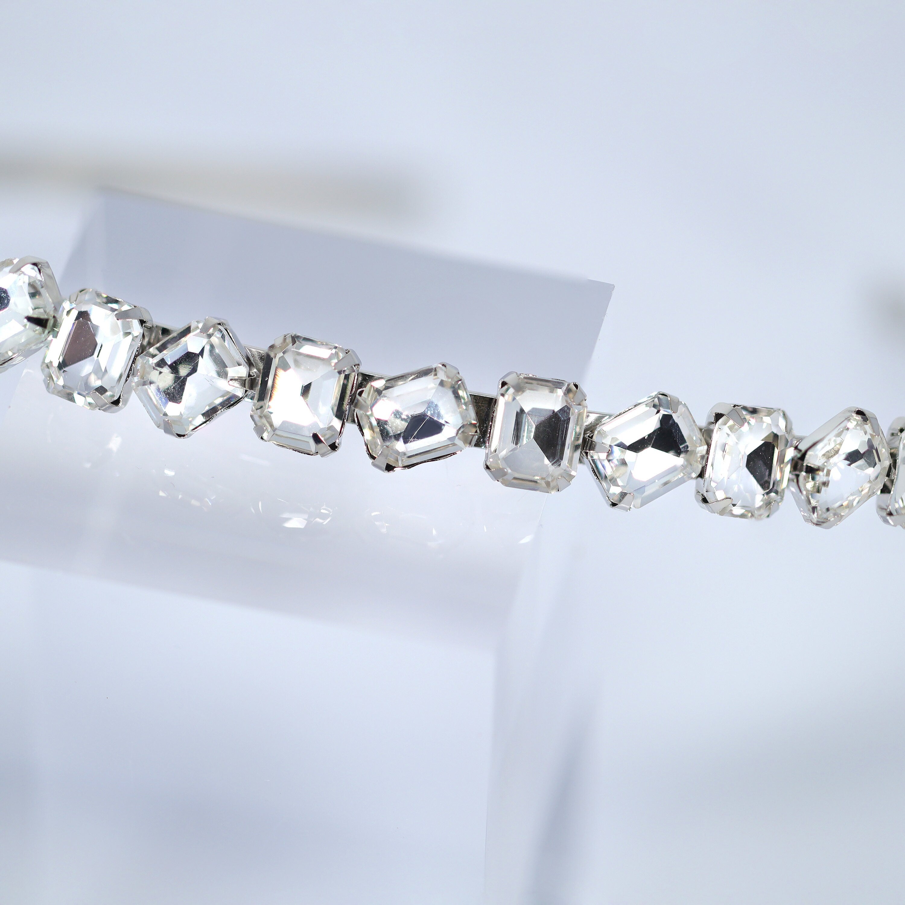 Radiant Rhinestone Moonlight Headband, Hair Vine Headband, Bridal Hair, Rhinestone Delicate Headband.