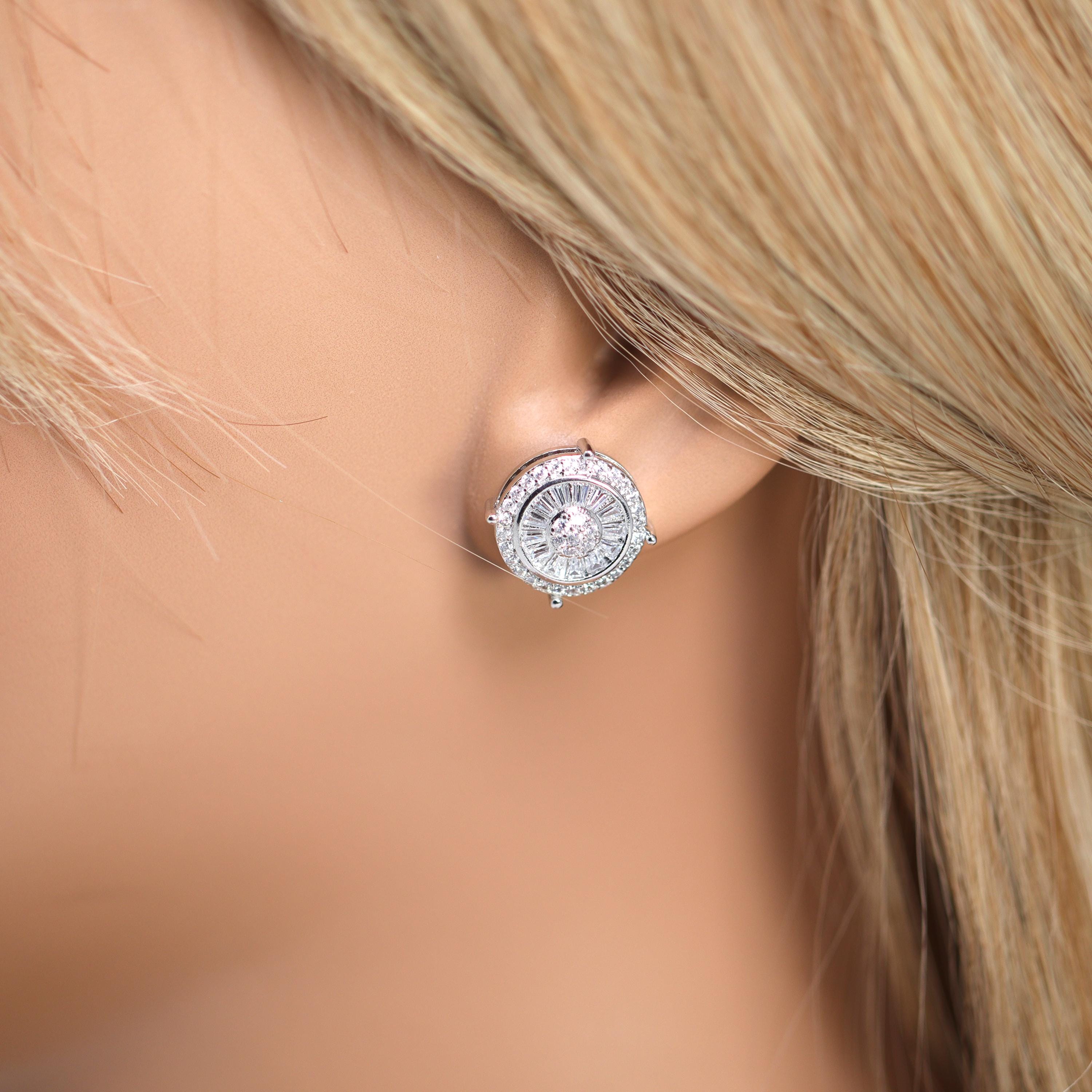 Swarovski Dainty Aurora Sparkle stud Earrings, Bridal Jewelry, Bridal Stud Earrings, Crystal Bridal Earrings, Statement Earrings Cz