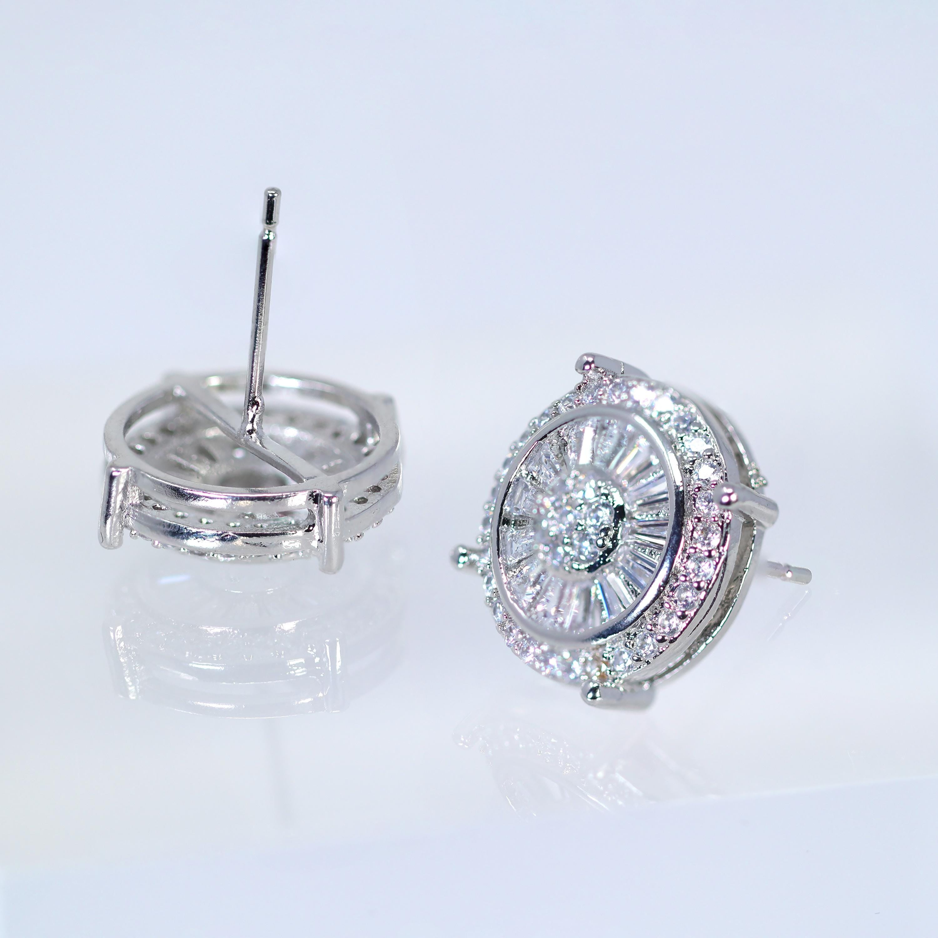 Swarovski Dainty Aurora Sparkle stud Earrings, Bridal Jewelry, Bridal Stud Earrings, Crystal Bridal Earrings, Statement Earrings Cz