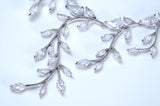 Swarovski Crystal diamond Leafy Elegance Vine Leaves Necklace, Long Bridal Jewelry, Bridal Earrings, CZ Statement Set.