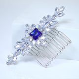 Sapphire Blue Blossom Vine Leaves Bridal Hair Comb, Bridal Hair Piece, Bridal Hair Accessories, Wedding Hair Accessory, Bridal Hair Comb.