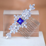 Sapphire Blue Blossom Vine Leaves Bridal Hair Comb, Bridal Hair Piece, Bridal Hair Accessories, Wedding Hair Accessory, Bridal Hair Comb.