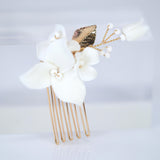 Ethereal Trillium Rose Bud Bridal Comb Hair comb, Bridal Hair piece, Something Blue Hair Accessories, Wedding Hair Accessory.