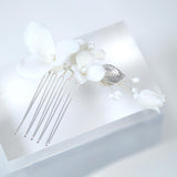 Ethereal Trillium Rose Bud Bridal Comb Hair comb, Bridal Hair piece, Something Blue Hair Accessories, Wedding Hair Accessory.
