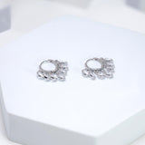 Dainty Cz Diamond Bezel Dangle Earrings, Crystal Hoop Earrings, Statement Earrings, Rhinestones Hoop Earrings.