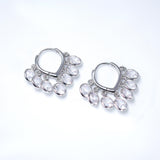 Dainty Cz Diamond Bezel Dangle Earrings, Crystal Hoop Earrings, Statement Earrings, Rhinestones Hoop Earrings.