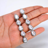 CZ Long Tassel Clip-On Teardrop Earrings, Crystal Bridal Earrings, Statement Earrings