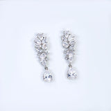 Timeless Floral Drop Crystal Diamond Earrings, Long Bridal , Bridal Earrings, Crystal Bridal Earrings, Statement Earrings