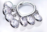 Dainty Cz Diamond Bezel Dangle Earrings, Crystal Hoop Earrings, Statement Earrings, Rhinestones Hoop Earrings.
