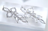 CZ long Floral Dream Drop Statement Earring, Dangle Crystal, Diamond Earring, Long Bridal Jewelry, Crystal Bridal Earrings