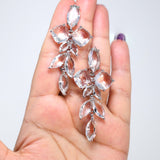 CZ long Floral Dream Drop Statement Earring, Dangle Crystal, Diamond Earring, Long Bridal Jewelry, Crystal Bridal Earrings