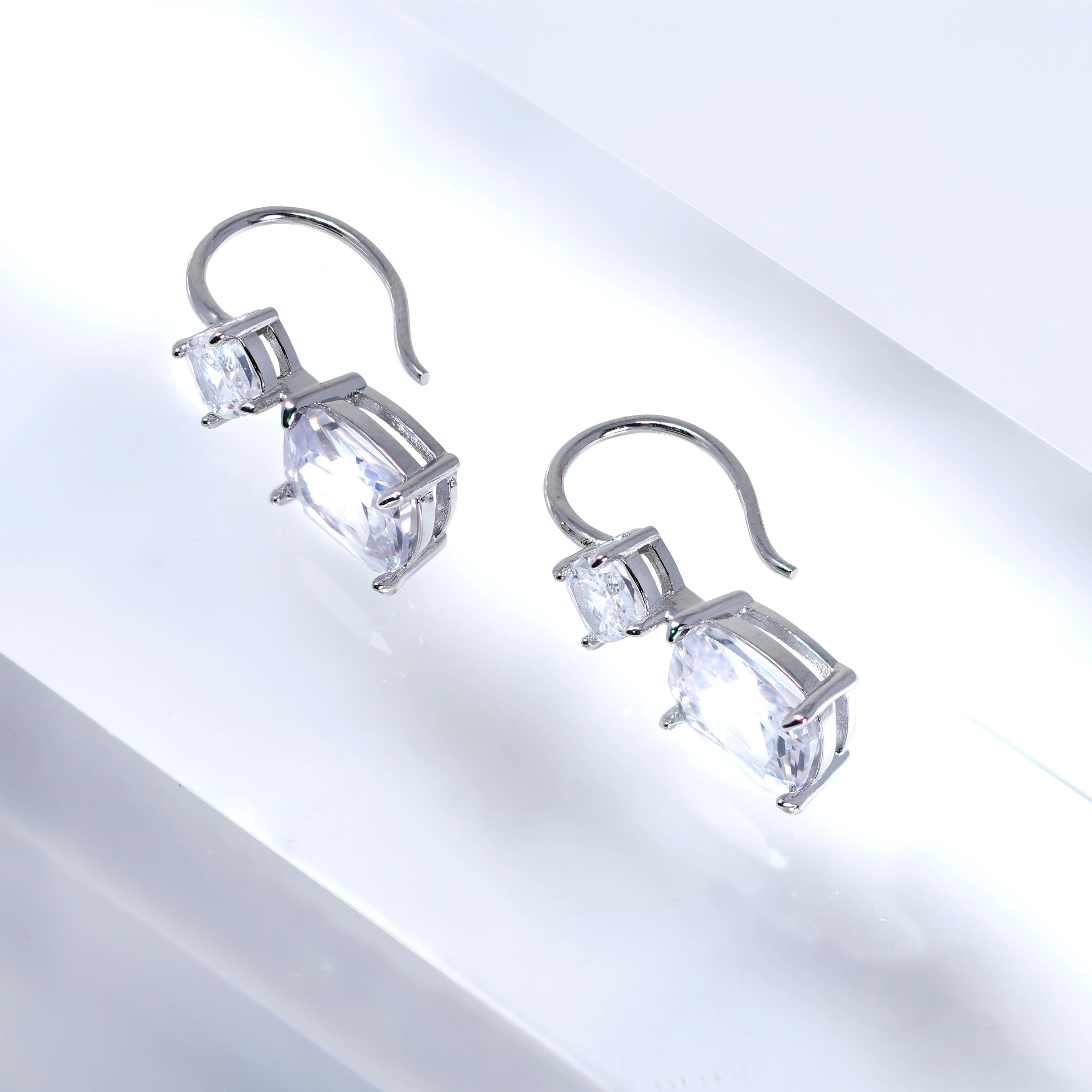 CZ Bridal Bliss Earrings, Long Bridal Jewelry, Bridal Earrings, Crystal Bridal Earrings, Statement Earrings Cz