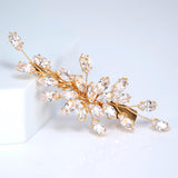 Leafy Arcade CZ And Rhinestone French Hair Clip, Bridal Hair Accessories, Bridesmaid Gift, Wedding Hair Accessory, Bridal Hair Clip