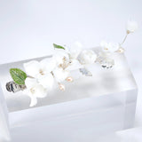 Natural Pearl Nature-inspired whimsy Jasmine Bridal Hair Clip, Bridesmaid Gift, Wedding Hair Accessory.