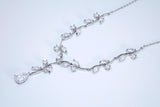 CZ Echoes of the Enchanted Vine Necklace Set, Long Bridal Jewelry, Bridal Earrings And Necklace, Statement Earrings Cz Necklace Set.