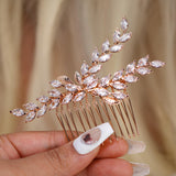 Cubic Zirconia, Diamond Golden Leaves Whisper Bridal Hair Comb, Vine Hair Piece, Bridal Hair Accessories, Wedding Hair Accessory