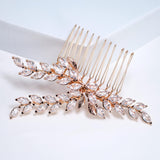Cubic Zirconia, Diamond Golden Leaves Whisper Bridal Hair Comb, Vine Hair Piece, Bridal Hair Accessories, Wedding Hair Accessory